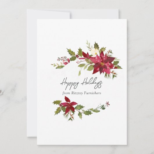 水彩フローラ企業のクリスマス シーズンカード (正面)