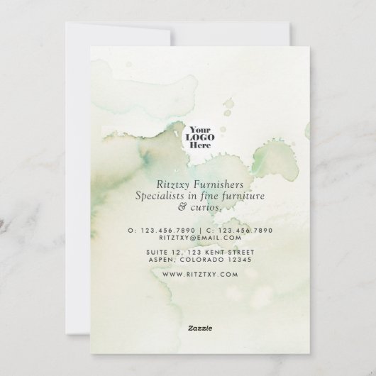 水彩フローラ企業のクリスマス シーズンカード (裏面)