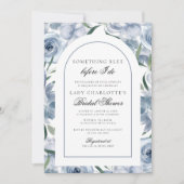 水彩フローラ何か青ブライダルシャワー 招待状 (正面)