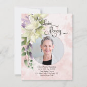 水彩フローラ写パーソナライズされた真悔やみや弔慰 ノートカード (正面)