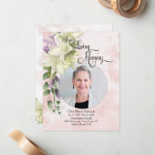 水彩フローラ写パーソナライズされた真悔やみや弔慰 ノートカード (正面/裏面インサイチュ)