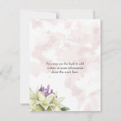 水彩フローラ写パーソナライズされた真悔やみや弔慰 ノートカード (裏面)