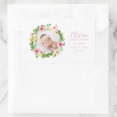 水彩フローラ写真の誕生発表 長方形シール (バッグ)