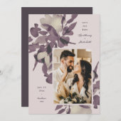 水彩フローラ写真を保存 招待状 (正面/裏面)