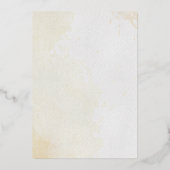 水彩フローラ写真アーチ結婚式の日付を保存 箔招待状 (裏面)