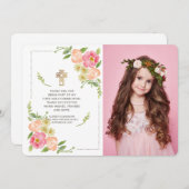 水彩フローラ写真クロスコミュニオンありがとう サンキューカード (正面/裏面)