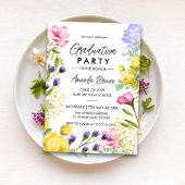 水彩フローラ写真卒業クラス2025 招待状