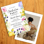 水彩フローラ写真卒業クラス2025 招待状