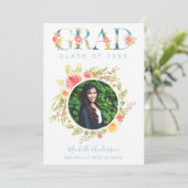 水彩フローラ写真卒業発表 案内状 (スタンド正面)