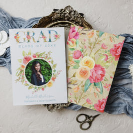 水彩フローラ写真卒業発表 案内状