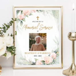 水彩フローラ写真歓迎メモリアル ポスター