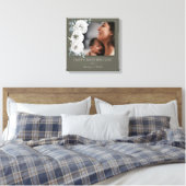 水彩フローラ写真母の日 | オリーブグリーン キャンバスプリント (インサイチュ (寝室))