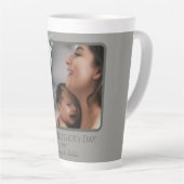 水彩フローラ写真母の日 | グレー カフェラテマグ (右アングル)