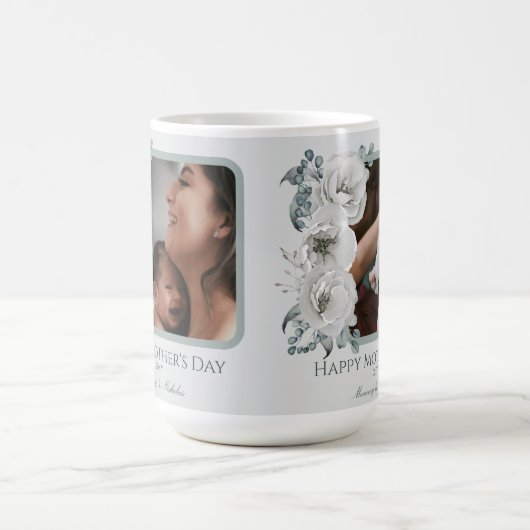水彩フローラ写真母の日 コーヒーマグカップ (中央)