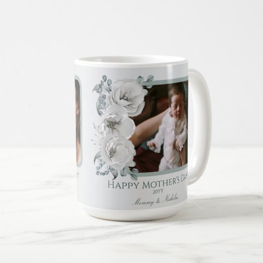 水彩フローラ写真母の日 コーヒーマグカップ (正面右)