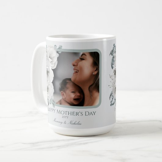 水彩フローラ写真母の日 コーヒーマグカップ (正面左)