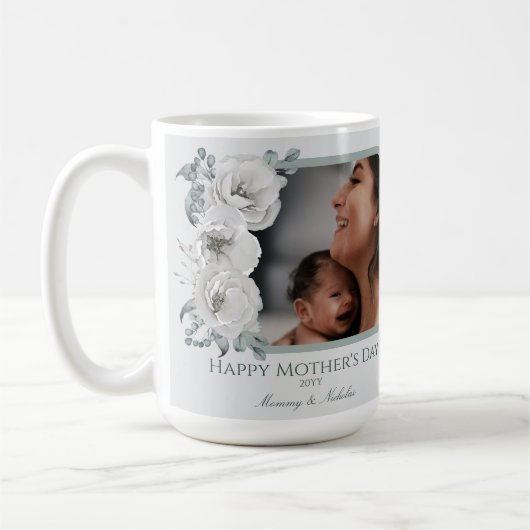 水彩フローラ写真母の日 コーヒーマグカップ (左)