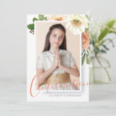 水彩フローラ写真確認招待状 セーブザデート (スタンド正面)