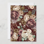 水彩フローラ冬季ウェディング招待状 (裏面)