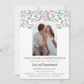 水彩フローラ分枝フォトコミットメント式 招待状 (正面)