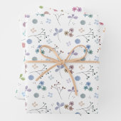 水彩フローラ包装シートセット | 3枚 ラッピングペーパーシート