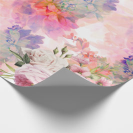 水彩フローラ包装紙 ラッピングペーパー