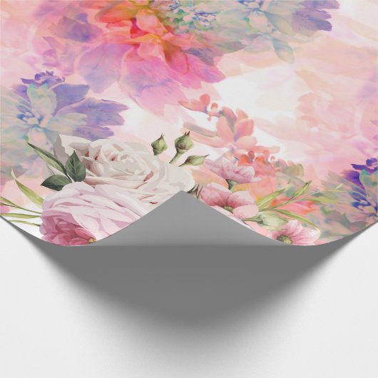 水彩フローラ包装紙 ラッピングペーパー (角)