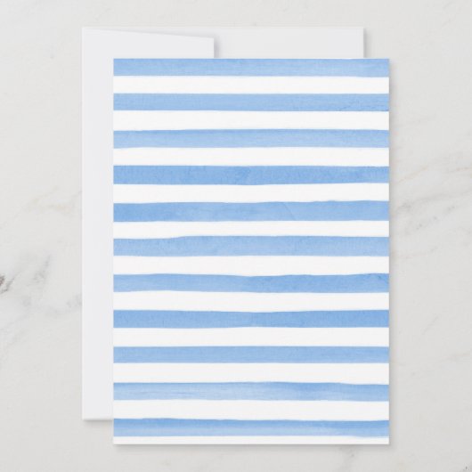 水彩フローラ北極キツネベビーシャワー 招待状 (裏面)