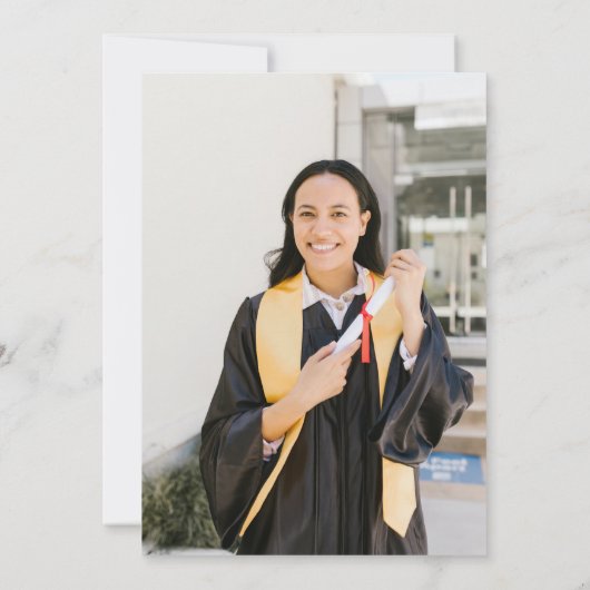 水彩フローラ卒業キャップフォトグラードパーティー 招待状 (裏面)