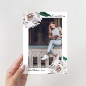 水彩フローラ卒業パーティー招待状 招待状