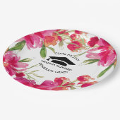 水彩フローラ卒業パーティー紙プレート ペーパープレート (アングル)