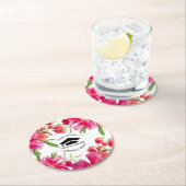 水彩フローラ卒業パーティー ラウンドペーパーコースター (インサイチュ)