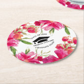 水彩フローラ卒業パーティー ラウンドペーパーコースター (アングル)