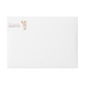 水彩フローラ卒業差出人住所ラベル ラップアラウンドラベル (正面)