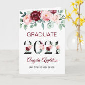 水彩フローラ卒業2021グリーティングカード カード (黄色い花)