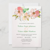 水彩フローラ印影結婚式招待状 招待状 (正面)