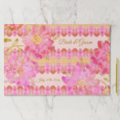 水彩フローラ及びピンクパターン紙ランチョンマット ペーパーパッド (インサイチュ)