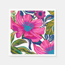 水彩フローラ及び植物性ピンクブライダルシャワー