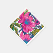 水彩フローラ及び植物性ピンクブライダルシャワー スタンダードカクテルナプキン (角)