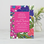 水彩フローラ及び植物性ピンクブライダルシャワー 招待状 (スタンド正面)