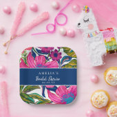 水彩フローラ及び植物性ブルーブライダルシャワー ペーパープレート (パーティー)