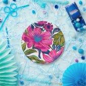 水彩フローラ及び植物性ブルーブライダルシャワー ペーパープレート (パーティー)