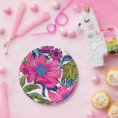 水彩フローラ及び植物性ブルーブライダルシャワー ペーパープレート (パーティー)