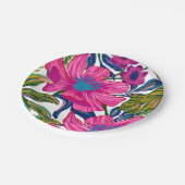 水彩フローラ及び植物性ブルーブライダルシャワー ペーパープレート (アングル)