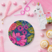 水彩フローラ及び植物性ブルーブライダルシャワー ペーパープレート (パーティー)