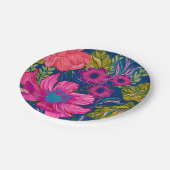 水彩フローラ及び植物性ブルーブライダルシャワー ペーパープレート (アングル)