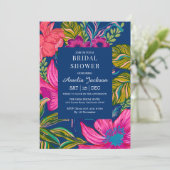 水彩フローラ及び植物性ブルーブライダルシャワー 招待状 (スタンド正面)