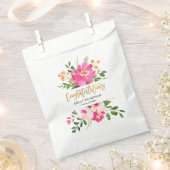 水彩フローラ及び金ゴールドカスタム卒業 フェイバーバッグ (クリップ留めされた状態)