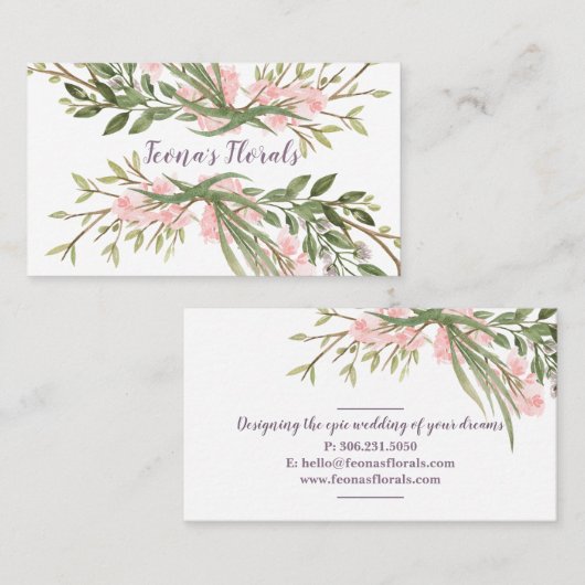 水彩フローラ名刺 名刺 (正面/裏面)