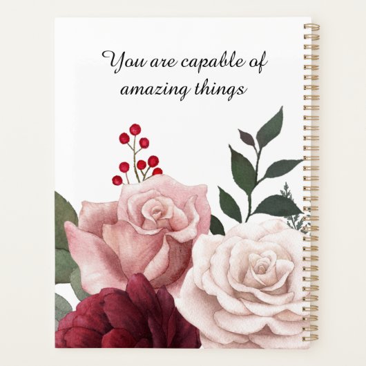 水彩フローラ名前をカスタムするプランナー プランナー手帳 (裏面)